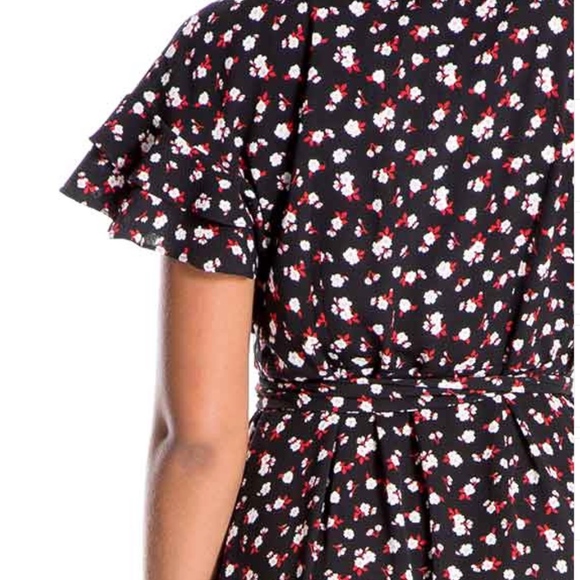 Max Studio - Ruffle Crepe Hi-Lo Wrap Dress - XS - Picture 6 of 7